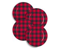SARO LIFESTYLE CH801.R14R Kollektion Red Buffalo Plaid Platzteller (4 Stück), 35,6 cm