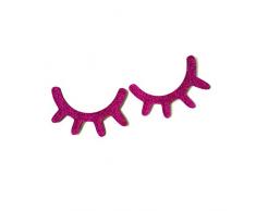 Habudda Wimpern-Wanddekoration aus Holz, schlafende Augen, für Babyzimmer, Kinderzimmer Shimmering Fuchsia