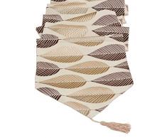 LivebyCare Tischläufer in verschiedenen Größen mit Quasten, Elegante Stoff-Tischdekoration für Zuhause, Esstisch, Tee, Couchtisch, Polyester, Blattkaffee, 13x96 IN