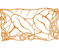 INDIGOS/Wandaufkleber-e182 hübsche Trompetenblume 80x44 cm- orange, Vinyl, 80 x 44 x 1 cm