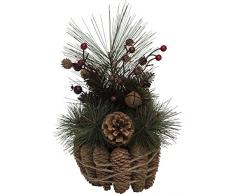 Transpac Tannenzapfen für Weihnachten und Glocke, Grün