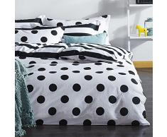 EnLora Home Bettwäscheset für Doppelbett, Schwarz, Weiß, 220 x 220 cm, 2 Stück