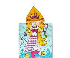 COCODE Kinder Kapuzen Poncho Badetuch Strandtuch 55,9 x 111,8 cm Schnell Trocknend Meerjungfrau-Türkis