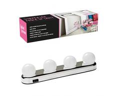 Global Gizmos 45709 Hollywood Spiegelleuchte, batteriebetrieben, Chrom