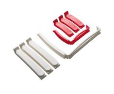 PEDRINI Gadget Wäscheklammern Zuklappen Taschen, Weiß/Rot, 8 Stück