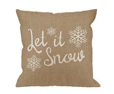 hgod Designs Überwurf Kissen Fall Let it snow Schneeflocke Baumwolle Leinen Quadratisch Kissenbezug Standard Kissenbezug für Männer Frauen Kinder Home Dekorative Sofa Sessel Schlafzimmer Wohnzimmer 45,7 x 45,7 cm