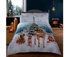Rapport Woodland Animals Bettwäsche-Set für Einzelbett, Polycotton, Weiß
