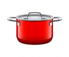 Silit Zeno Red Kochtopf hoch 20cm, Metalldeckel, Fleischtopf 3,7l, Silargan Funktionskeramik, Topf Induktion, rot