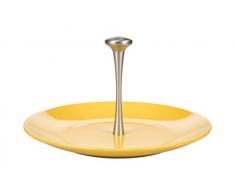Kaleidos klassisch Teller Käse mit Griff 31 cm Starke, Keramik, Aluminium, Gelb, 31 x 31 x 16.5 cm