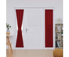 Deconovo Französische Tür Vorhang Panel Blackout Thermo Vorhänge für Terrasse Tür 25Wx72L inch| 2 Panels Rot