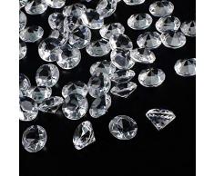 Outuxed 300 Stück 20 mm klare Hochzeit Tischstreuung Kristalle Acryl Diamanten Edelsteine Hochzeit Braut Dusche Party Dekorationen Vasen Füller Füller 1,5 lb mit 1 großen Samtbeutel