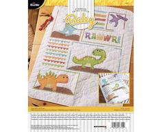 Bucilla Baby gestempelter Kreuzstich – Dino Baby Bezug für Kinderbett