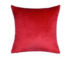 SUNOOMY Deluxe Samt-Kissenbezug, Dekorativ, quadratisch, für Sofa Couch Bett Stuhl 26X26 hellrot