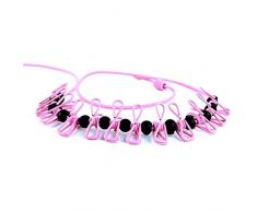 Cepansail Verstellbare Wäscheleine tragbare Reise-Elastische Wäscheleine mit 12 Wäscheklammern für den Innen- und Außenbereich Rose