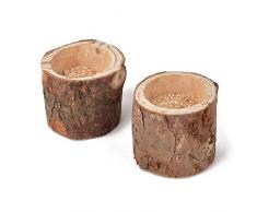 R.FLOWER R. Blume Teelichthalter Kerzenhalter, personalisierbar, Holz Kerzenhalter, natur Holz Kerzenhaltern für rustikale Hochzeit, Party, Geburtstag, Urlaub Dekoration, Set von zwei