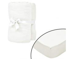 vidaXL 133277 4X Spannbettlaken Kinderbett 60x120cm Baumwolljersey Natur Bettlaken, Baumwolle, Größe: 60 x 120 cm (B x L)