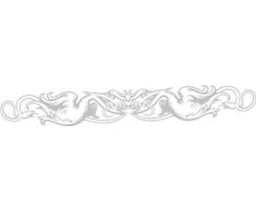 INDIGOS 4051095025917 Wandtattoo w254 Ranken, Vögel 120 x 16 cm, silber
