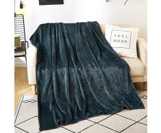 SAIWER Fleecedecke, leicht, superweich, gemütlich, luxuriös, Bettdecke aus Mikrofaser für Bett, Sofa, AC Zimmer, Strand, Picknick, Herbst, Winter, Überwurf, Bett, Decke Throw (50x60) Grüngrau