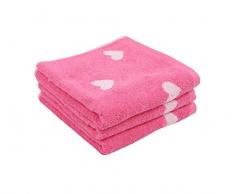 LASA Cuore Handtuch-Set für Frisiertisch, 33 x 50 cm, Waschbecken, 50 x 100 cm 70 x 140 cm rosa