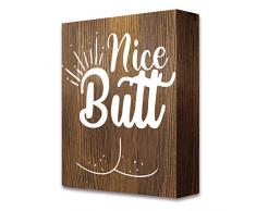 akeke rustikales Landhaus mit lustigen Zitaten für das Badezimmer aus Holz