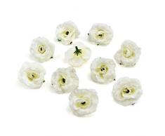 Künstliche Blumenköpfe in Großhandel zum Basteln, Seidenrose, künstliche Blumen, Hochzeit, Heimtextilien, Heimdekoration, Blätter, Kunsthandwerk, Kunstblumen, 4,5 cm, 30 Stück Milchweiß