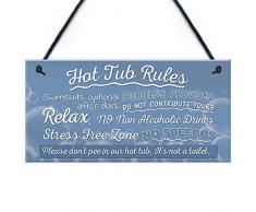 Meijiafei Whirlpool Rules Neuheit Schild Zum Aufhängen Garden Shed Pool Funny Geschenk Home Decor Schild 25,4 x 12,7 cm