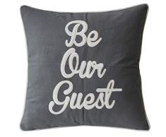 decorhouzz EU Werden Unsere Gäste appliziert Kopfkissen bestickt Kissenbezug cushionthrow Kissen Dekoratives Kissen Hochzeit Geburtstag Jahrestag 45,7 x 45,7 cm, baumwolle, grau, 45,7 x 45,7 cm