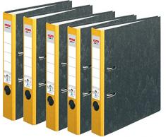 Herlitz Ordner maX.File Nature, Pappe, Wolkenmarmorbezug, Kantenschutz, standfest, A4, 5 cm, gelb, 25 Stück