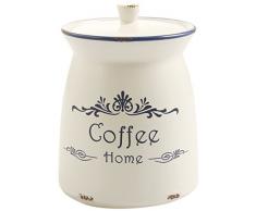 Villa d Este Home Tivoli Keffeedose, Rustikal, aus Steingut, Weià Kaffeedose Bianco