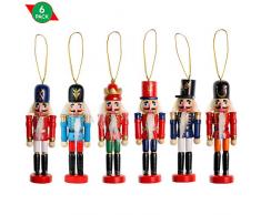 Ornativity Nussknacker zum Aufhängen, Weihnachtsdekoration, Mini-Knacker aus Holz, König und Soldat