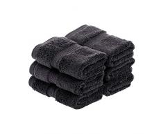 Superior 900 Gramm Ägyptische Baumwolle 6 Face Handtuch Set, schwarz