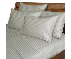 Cozzi Rainbow Collection, 100% WEICHE gebürstete seidig Microplüsch Dobby Stripe 3-teiliges Bett-Set, 8000 Series, schmutzabweisend, grau, Twin