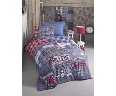 Cotton Box Steppdecke für Kinder 160 x 220 cm Blue Grey Red White