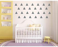 Das Vinyl Design-Firma Konfetti Vinyl Dreiecke – 25 Anzahl der 7,6 cm Dreiecke – Vinyl Abnehmbare Wandaufkleber 3 Grau