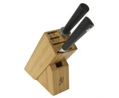 Shun Sora Build-A-Block Set bestehend aus 8 Zoll Kochmesser, Kombi-Honstahl und 6-fach Slimline Block mit Platz für eine wachsende Messersammlung; Block ist Bambus ohne Montage