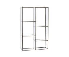 House Doctor Hängeregal für 6 Räume, messingbeschichtet, 33 x 11 cm