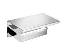 VELIMAX Premium Edelstahl Toilettenpapierhalter mit Ablage Wandmontage Toilettenpapierhalter mit Telefonablage Toilettenpapierhalter mit Ablage für Badezimmer Modern poliert