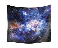 QuanCheng Tapisserie Colorful Universe Galaxy und Stars Space Decor Nebel, Schlafzimmer Wohnzimmer Wohnheim Wandbehang, Matratze, Tischdecke (129,5 cm H x 152,4 cm W, Galaxy und Sterne) Blau