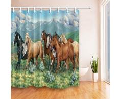 lileihao Vereinigten Staaten beliebtes Original Designer Mode Duschvorhang in Badewanne 177,8 x 177,8 cm Polyester Stoff Schimmelresistent Wasserdicht Badezimmer Zubehör Vorhänge inklusive 12 Haken, Polyester, Multi 360, 70 Inches x 70 Inches