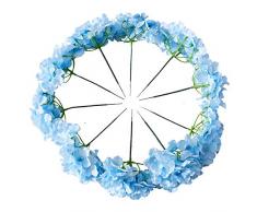Kislohum Künstliche Hortensien Blumen Köpfe für Hochzeit Blumenstrauß DIY Blumendekor Haus Garten Party Dekorationen 10 Stück mit Stielen, Pink blau