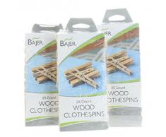 Bajer Klassische Wäscheklammern aus Holz, 75 Karat