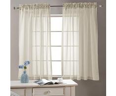 Lazzzy topick Voile Vorhänge, Gardinen, Rod Tasche, Set von Zwei, Polyester, Pole Top |Nature, 63 L |Pair