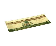 Unbekannt Ne Qwa Art 7171207 handbemalt Glas WILLKOMMEN Ananas Serviertablett, 13.75-inches von 5.25-inches, gelb