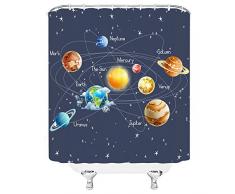 qianliansheji Duschvorhang mit Tiermotiven für Kinder, Dekoration Mädchen geometrisches Muster Blumen Kunst Duschvorhang Lining Landschaftsbild Ölgemälde Gemälde Duschvorhang Set 70 x 70 cm Multi 5864g