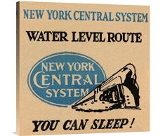 Global Gallery GCS-376468-3030-142 Retrotravel New York Central System Water Level Route Gallery Wrap Giclée auf Leinwand Wandbild