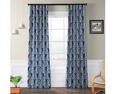 halben Preis Drapes Woodcut Verdunkelungsvorhang, Navy, 50 x 96