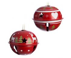 JUINSA 87729 Weihnachtskugeln, Glöckchen, 60 mm, Rot, 4 Stück