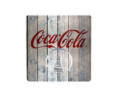 WENKO 4369710100 Static-Loc Wandhaken UNO Coca-Cola Wood, Handtuch-Haken, Befestigen ohne bohren, Polyethylenterephthalat, 8 x 8 cm, Mehrfarbig