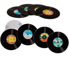 Out of the blue Glas-Untersetzer, Schallplatte, Schwarz, ca. 10 cm