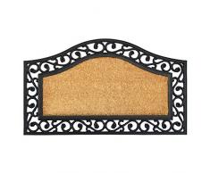 Rugsmith Rubber Coir Irongate Trellis Striped Doormat Fußmatte, Kokosfaser, Natural Black, 18 x 30